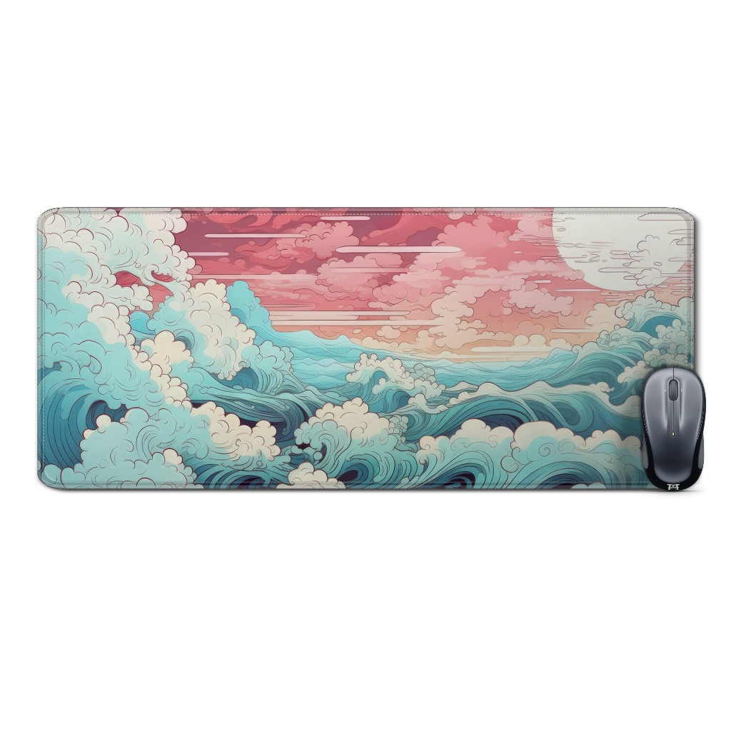 Deskmat mousepad extendedJAPAN OCEAN WAVES-JAPAN ARTmaterial Rubber