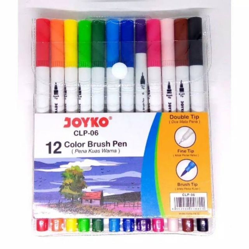 

Pulpen Kuas Warna Joyko/Color Brush Pen CLP-06 12 Warna murah