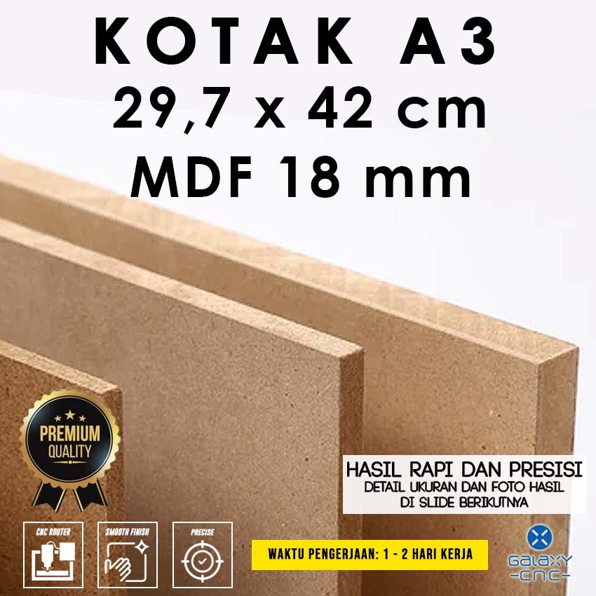 Papan kayu kotak A3 - MDF 18 mm