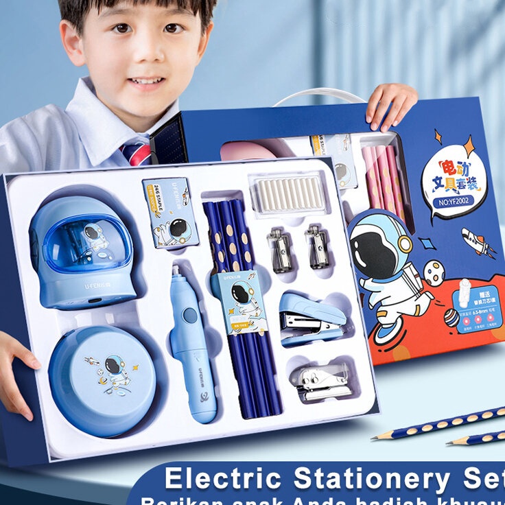 

Electric Stationery Set Alat Tulis Elektrik Rautan Penghapus Vacuum Pensil 11In1 Hadiah ulang tahun