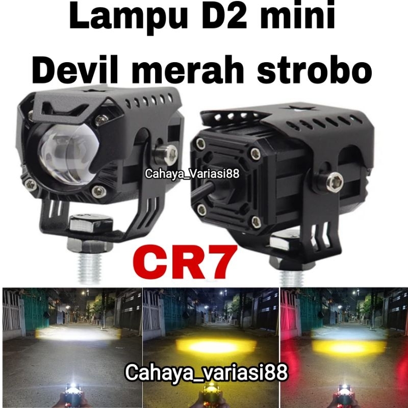 BISA COD CR7 LAMPU TEMBAK D2 DEVIL MERAH LED LASER  CAHAYA  PUTIH KUNING LAMPU TEMBAK WATERPROOF / L
