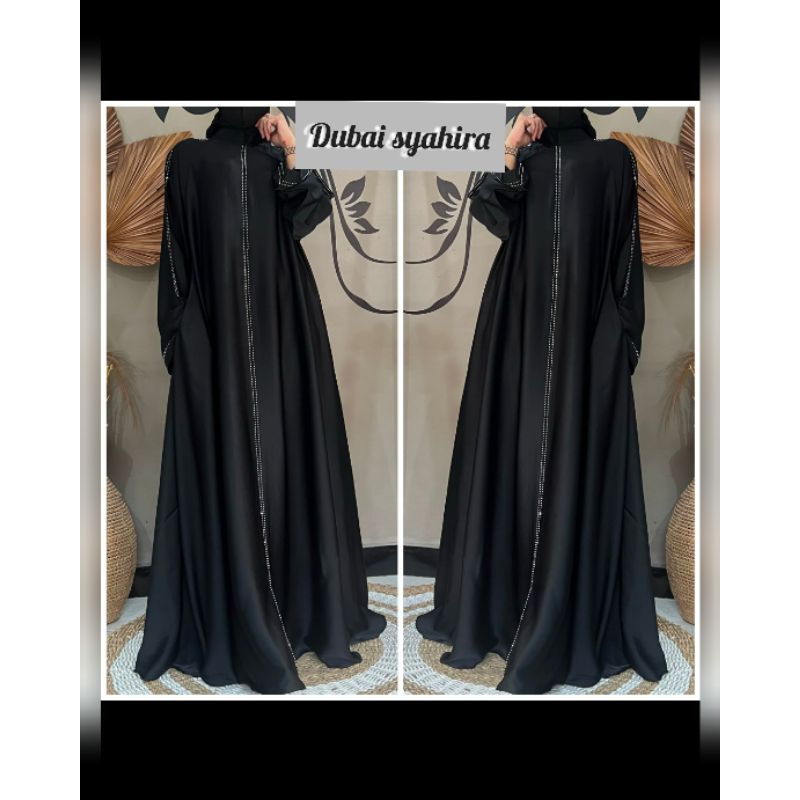 abaya dubai suepr flowly gamis hitam trendy dubai syahira fshion muslim terkini ganis hitam abaya te
