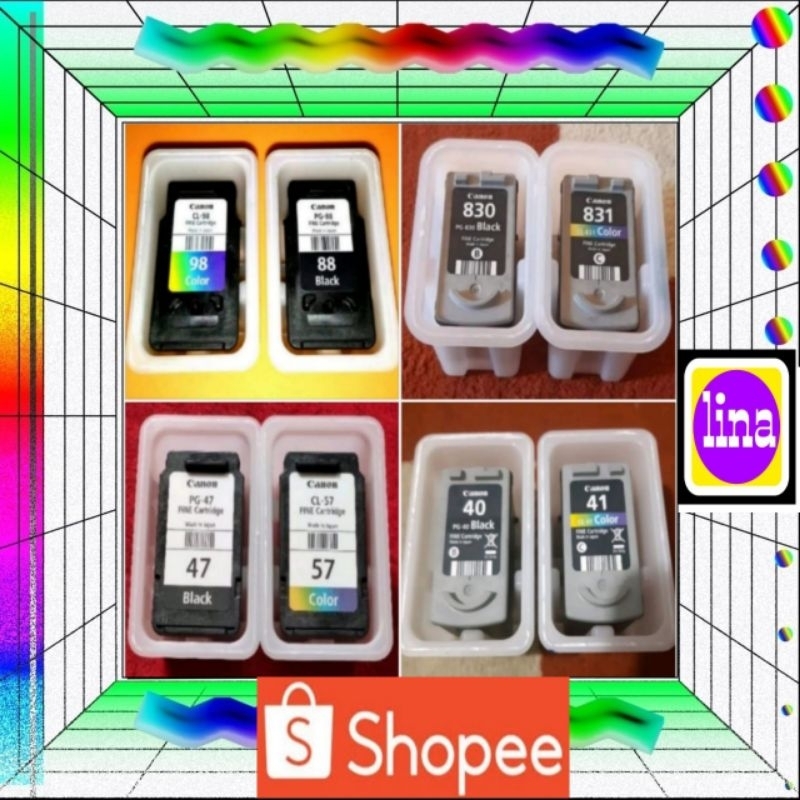 PAKETAN TINTA CARTRIDGE CANON 88/98 47/57 830/831 40/41 KOSONGAN BEKAS DARI ORI