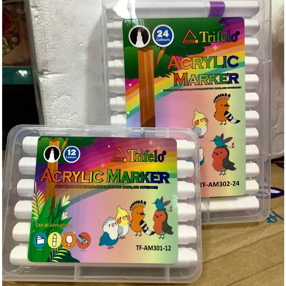 

Sentuhan Personal acrilic marker spidol acrilic 24 warna segala permukaan trifello