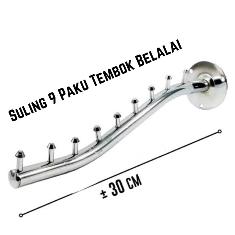 Hanger Suling Tempel Tembok 9 Titik Paku Belalai Gantungan Baju Toko Gantungan Baju Dinding Distro/ 