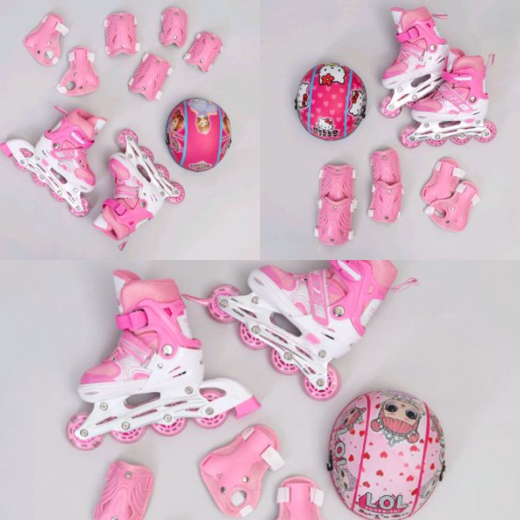 Promosi Spesial SEPATU RODA ANAK FULLSET DEKKER DAN HELM INLINE SKATE FREE BAUT BAJAJ BISA MODEL MOB