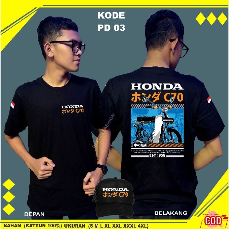 KAOS HONDA C70 GRATIS TOPI KAOS C70 TERBARU BAJU C70 BAJU HONDA C70 TERBARU