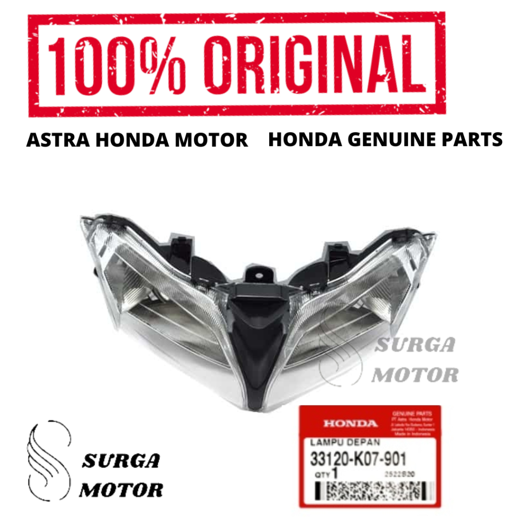 Reflektor Lampu Depan Head lamp New Blade 110 Karbu Blade 125 Fi Original Honda AHM 33120-K07-901 He
