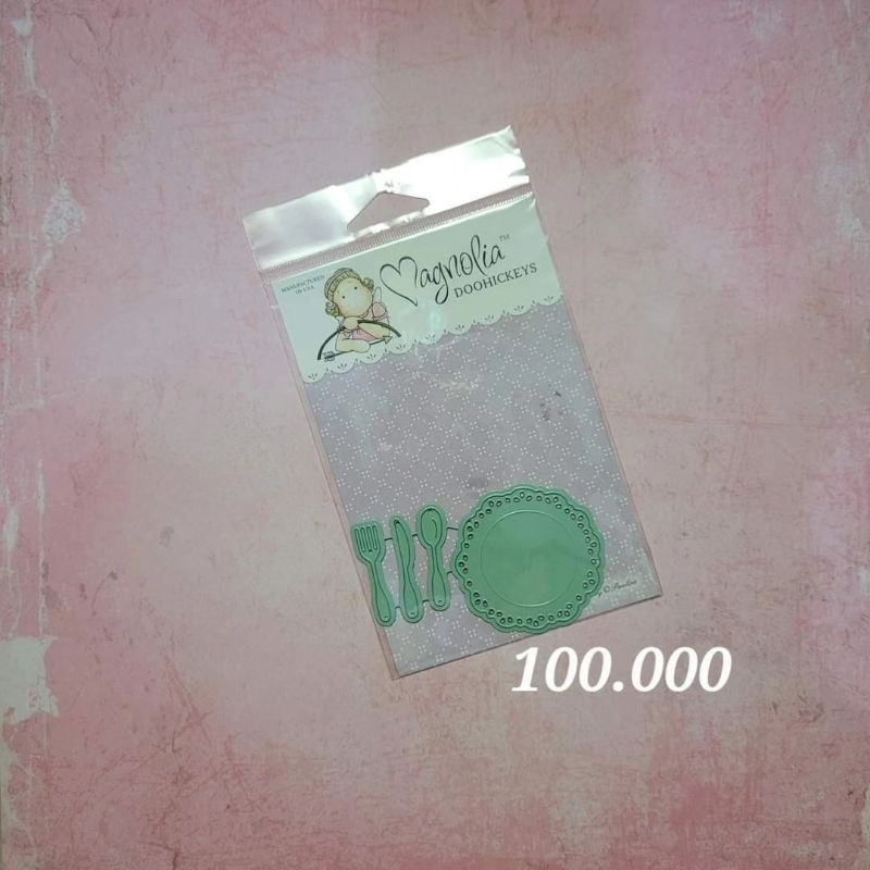 

METAL CUTTING DIES CETAKAN POTONG KERTAS MAGNOLIA DOOHICKEY ORIGINAL MINI CUTLERY & PLATE