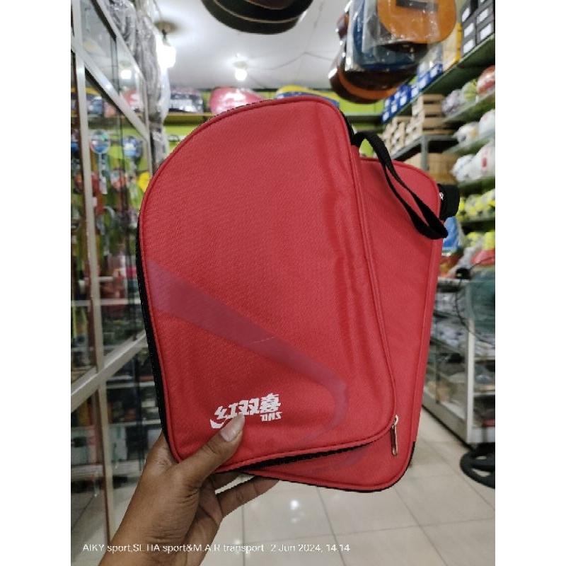 TAS BET PINGPONG DHS ORI/COVER BET TENNIS MEJA DHS ORI MERAH