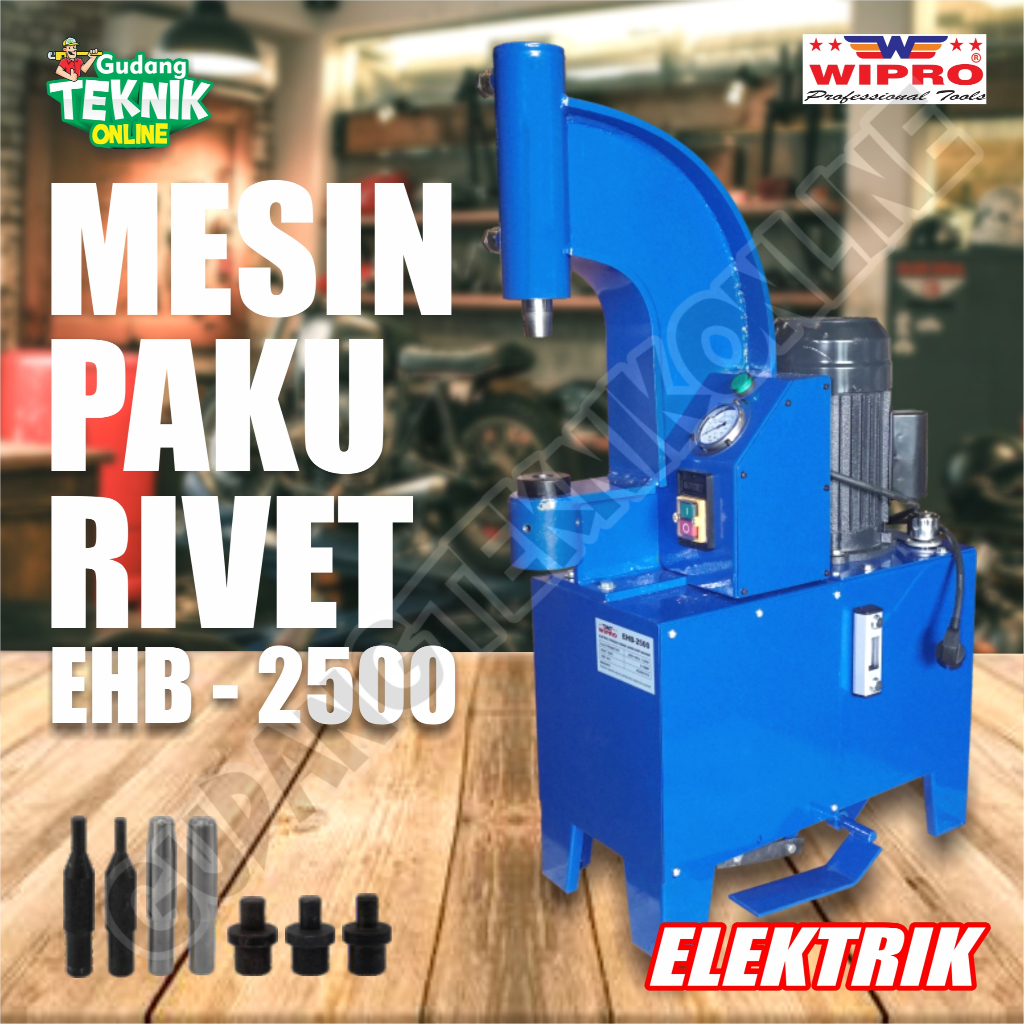 Mesin Paku Rivet Listrik Hidrolik WIPRO EHB-2500 / Electric Hydraulic Brake Lining Rivet Machine Mes