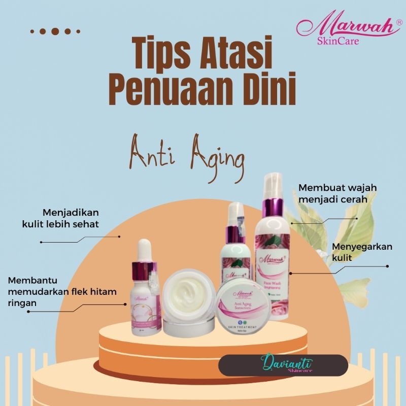 Marwah Skincare Paket Diamond Anti Aging Untuk Flek Hitam Ringan