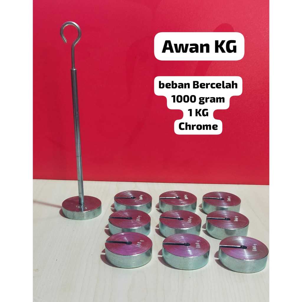 Beban bercelah 1000 gram chrome beban bercelah dengan penggantung Beban Bercelah Fisika
