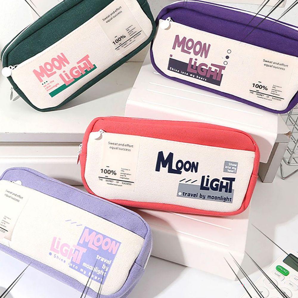 

Canvas Pencil Bag Large Capacity Ins Kawaii Pencil Case Cute Bag Pouch for Students Stationery School Office Supplies