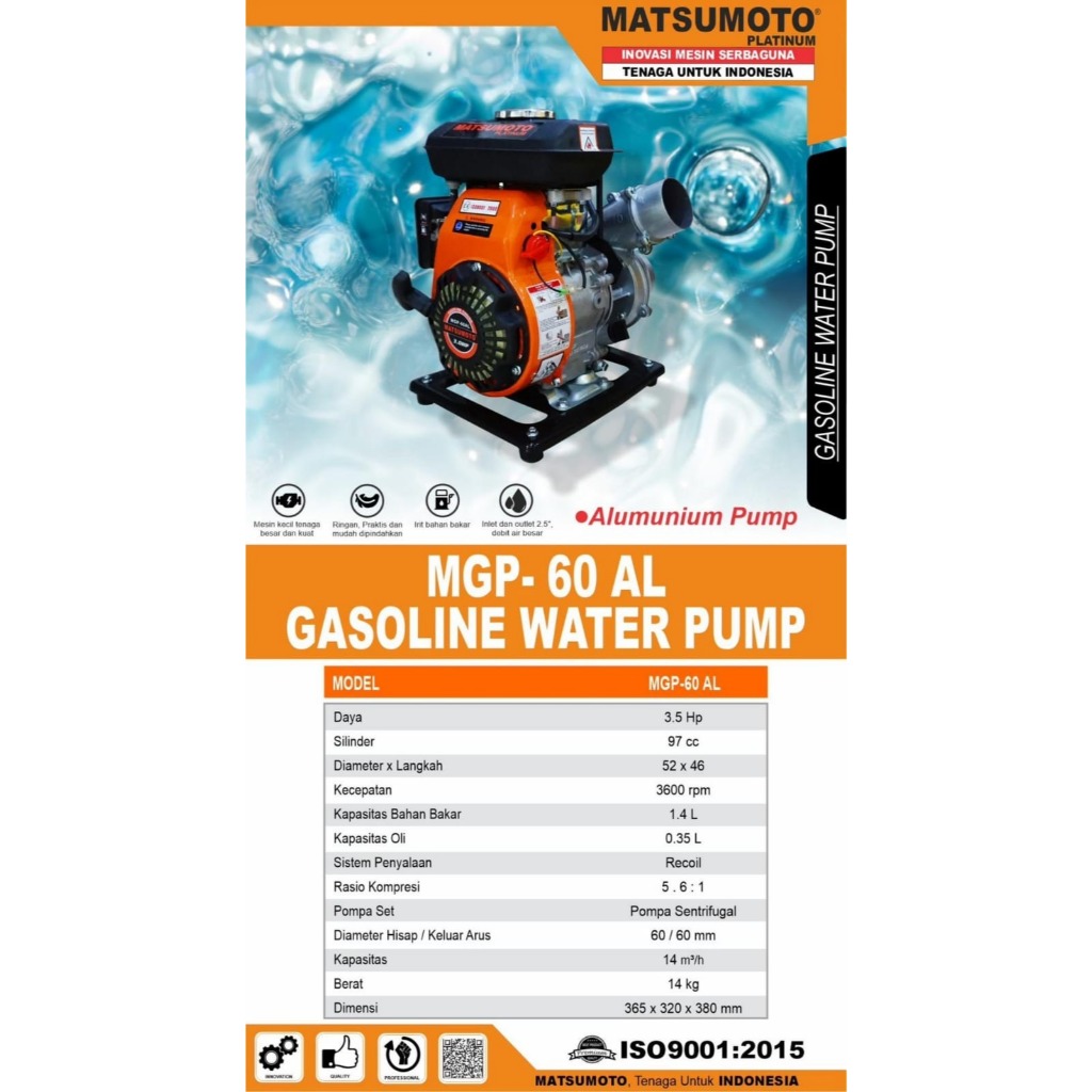 Pompa Air Matsumoto MGP 60 AL / Gasoline Water Pump