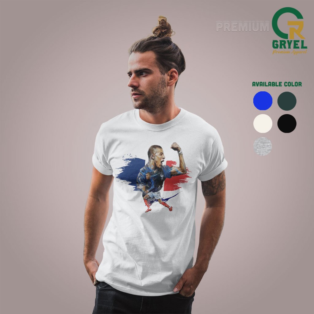 Kaos Euro 2024 Mbappe France Selebration Cowok Cewek