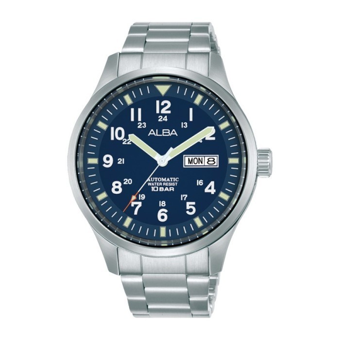 Alba Automatic Military AL4211X1 Pria Jam Tangan Mechanical Stainless Tahan Air Original