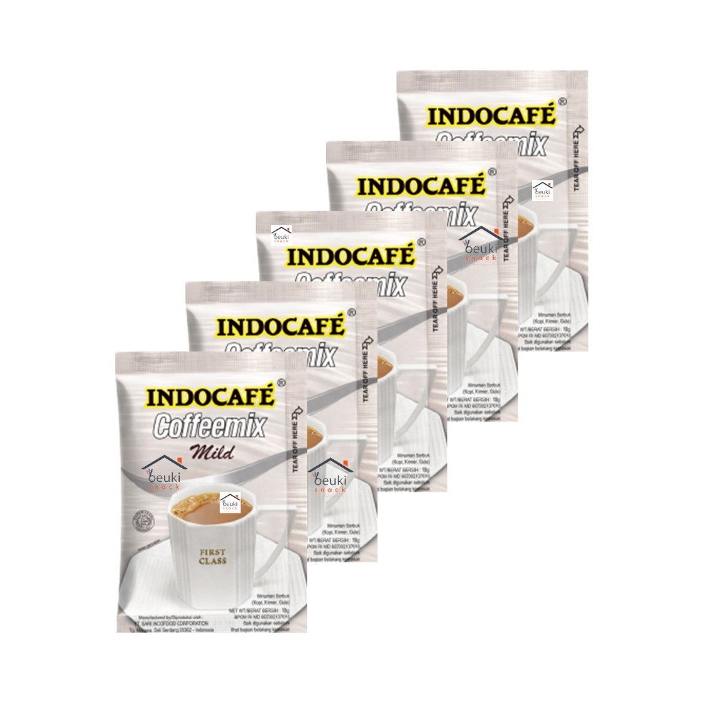 

5PCS Indocafe Coffeemix Mild Minuman Kopi Bubuk First Class