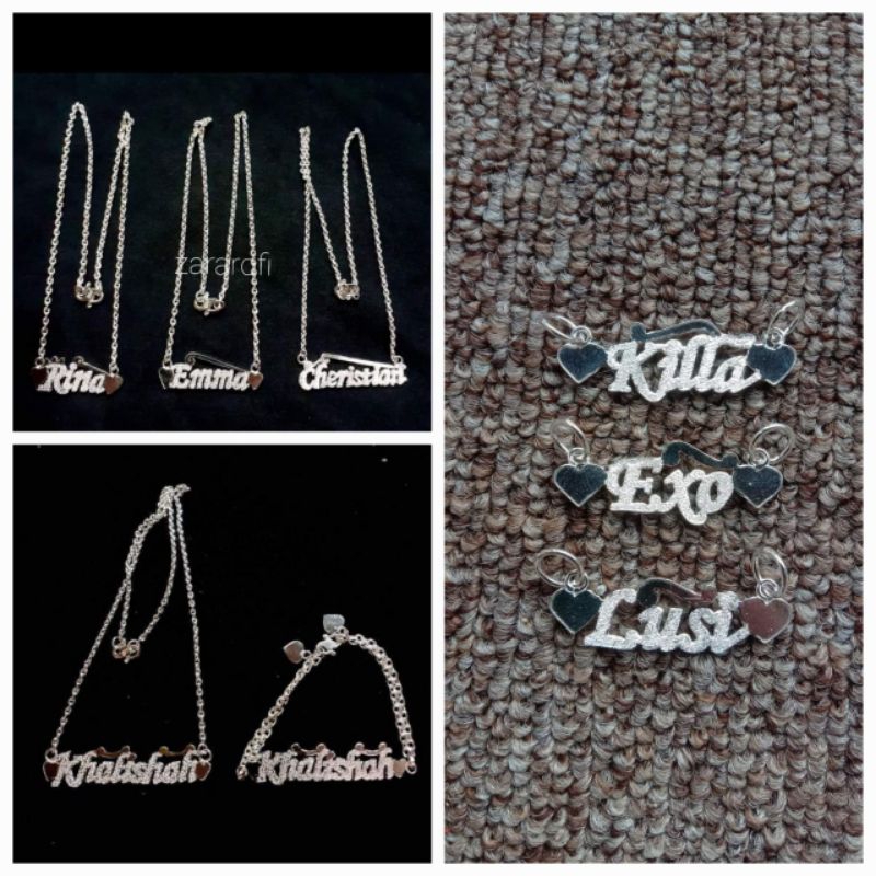 kalung perak nama/kalung perak custom/kalung perak putih 925