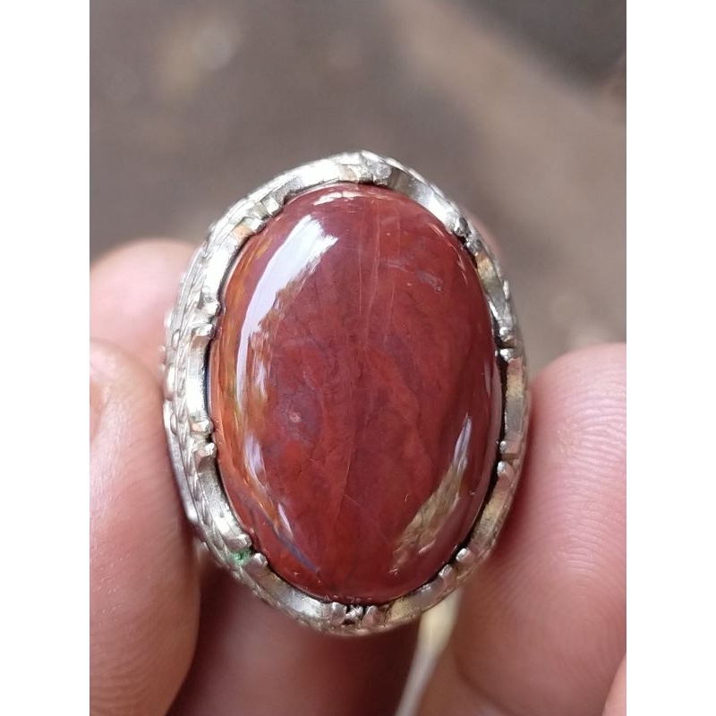 cincin batu akik natural merah garut