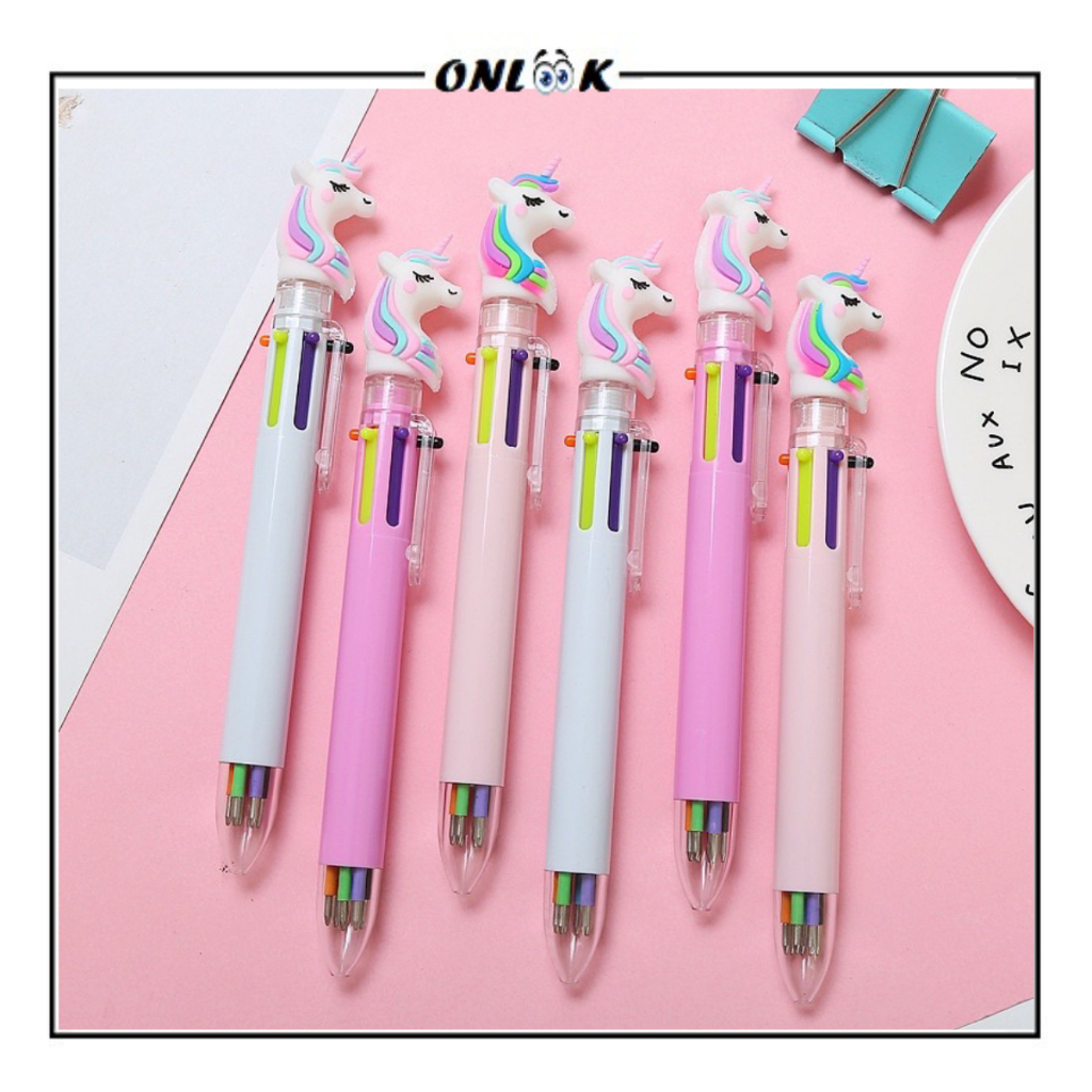 

Pulpen Unicorn 6 Warna Multicolor Ballpoint School Supplies Pena 6IN1 Karkater Mekanik Lucu Perlengkapan Alat Tulis Sekolah Motif Kuda Pony