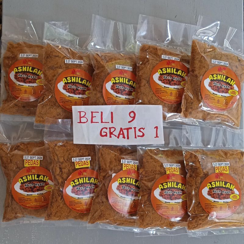 

(50 GR) ABON AYAM HOMEMADE ASHILAH SUPER LEMBUT 100% AYAM ASLI BELI 9 GRATIS 1