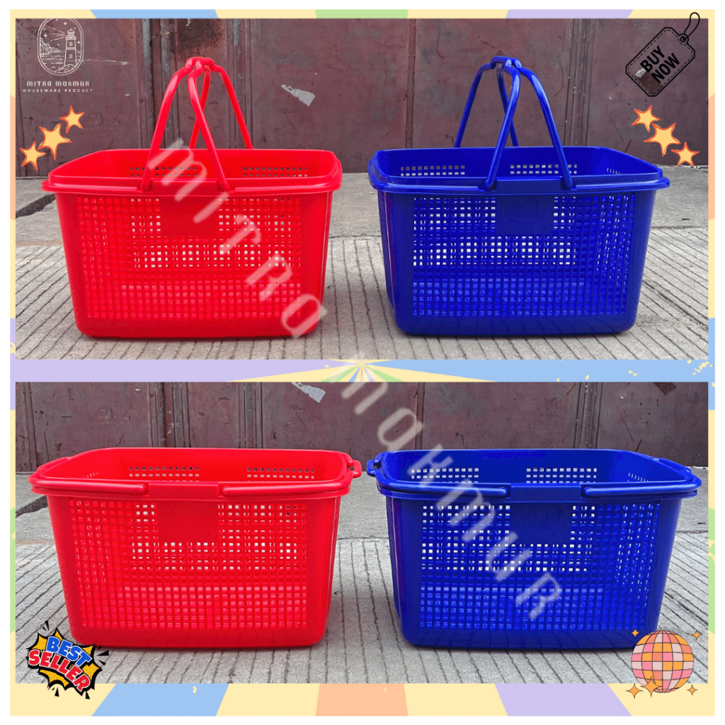 KERANJANG BELANJA PLASTIK MIRANI TAS BELANJA KERANJANG GROSIR TEMPAT PENYIMPANAN