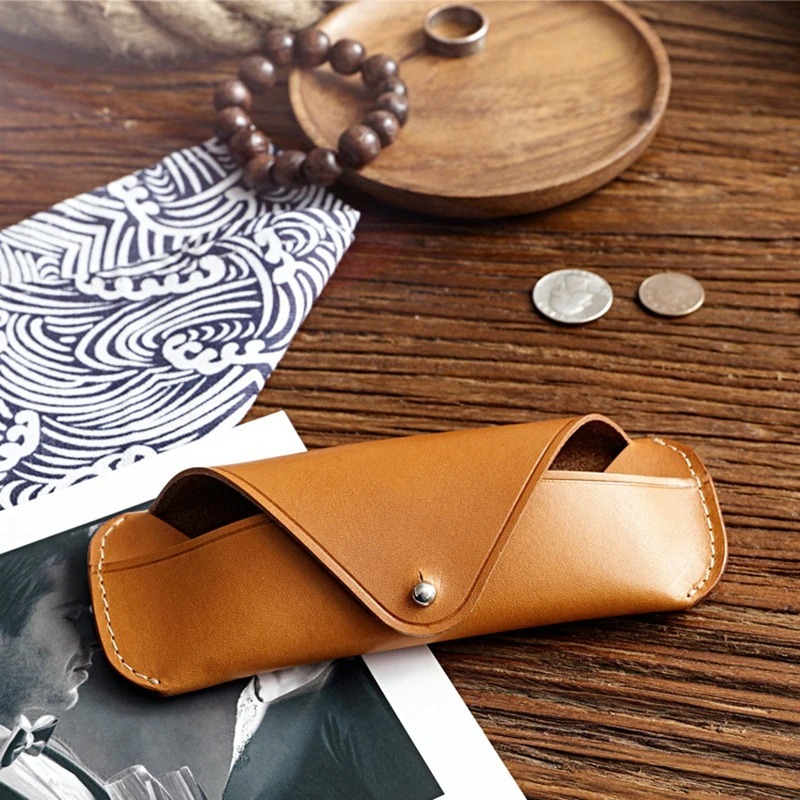 Sarung Tempat Kacamata Kulit Asli - Kotak Penyimpanan Kacamata Kulit Sapi Asli - Pouch Tempat Kacama
