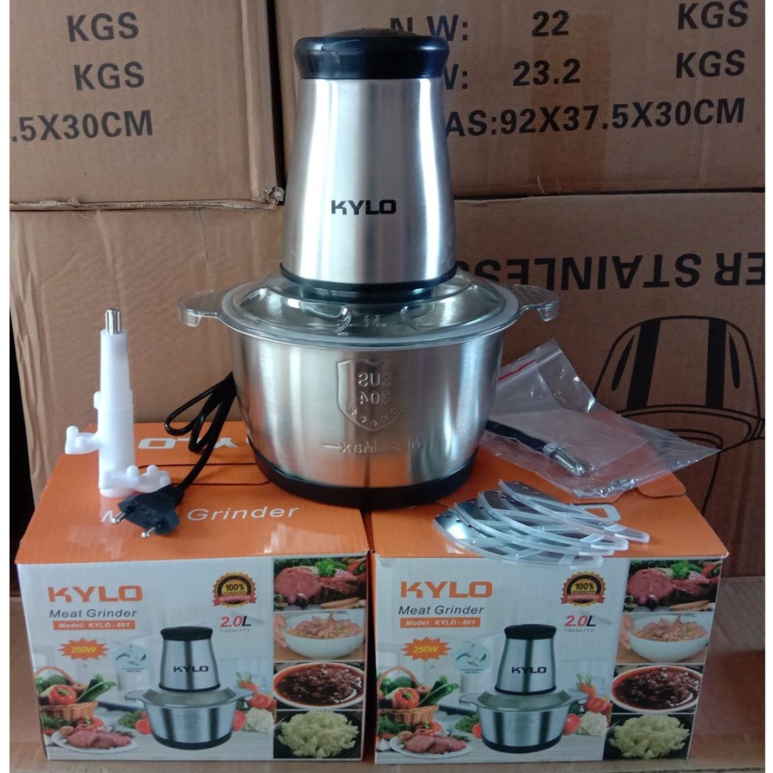 KODE Y33S Stainless Blender Kylo  Blender Listrik Gilingan Daging Cooper Stainless 2ltr KYLO  Blende