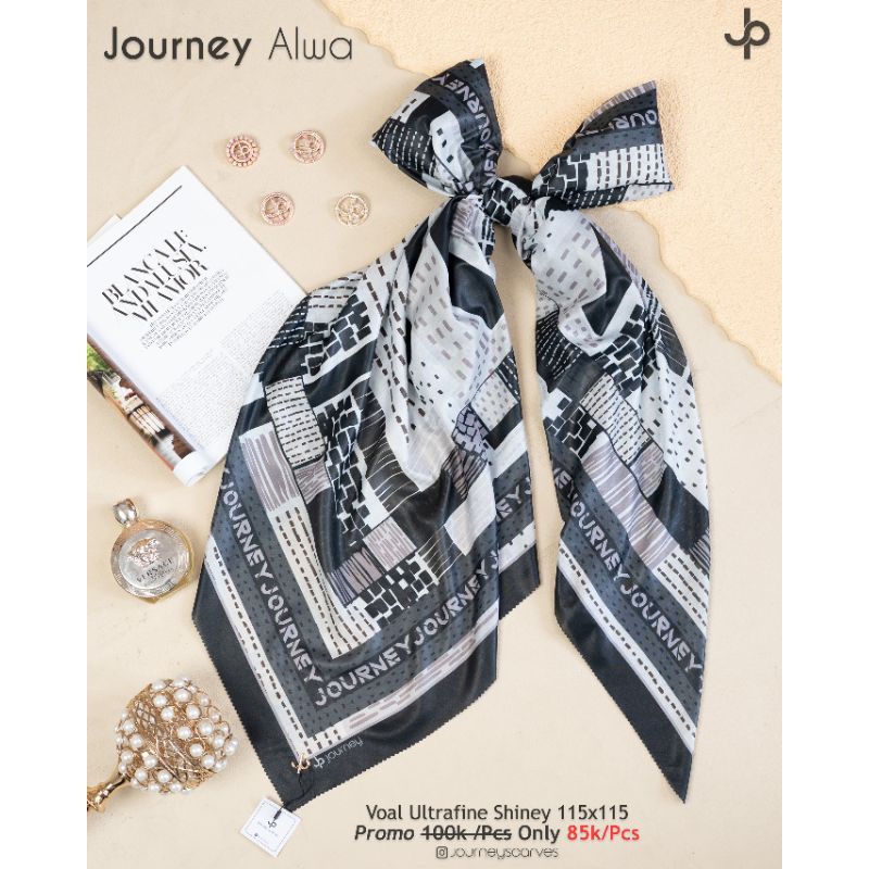 Alwa series jilbab JP JOURNEY hitam putih