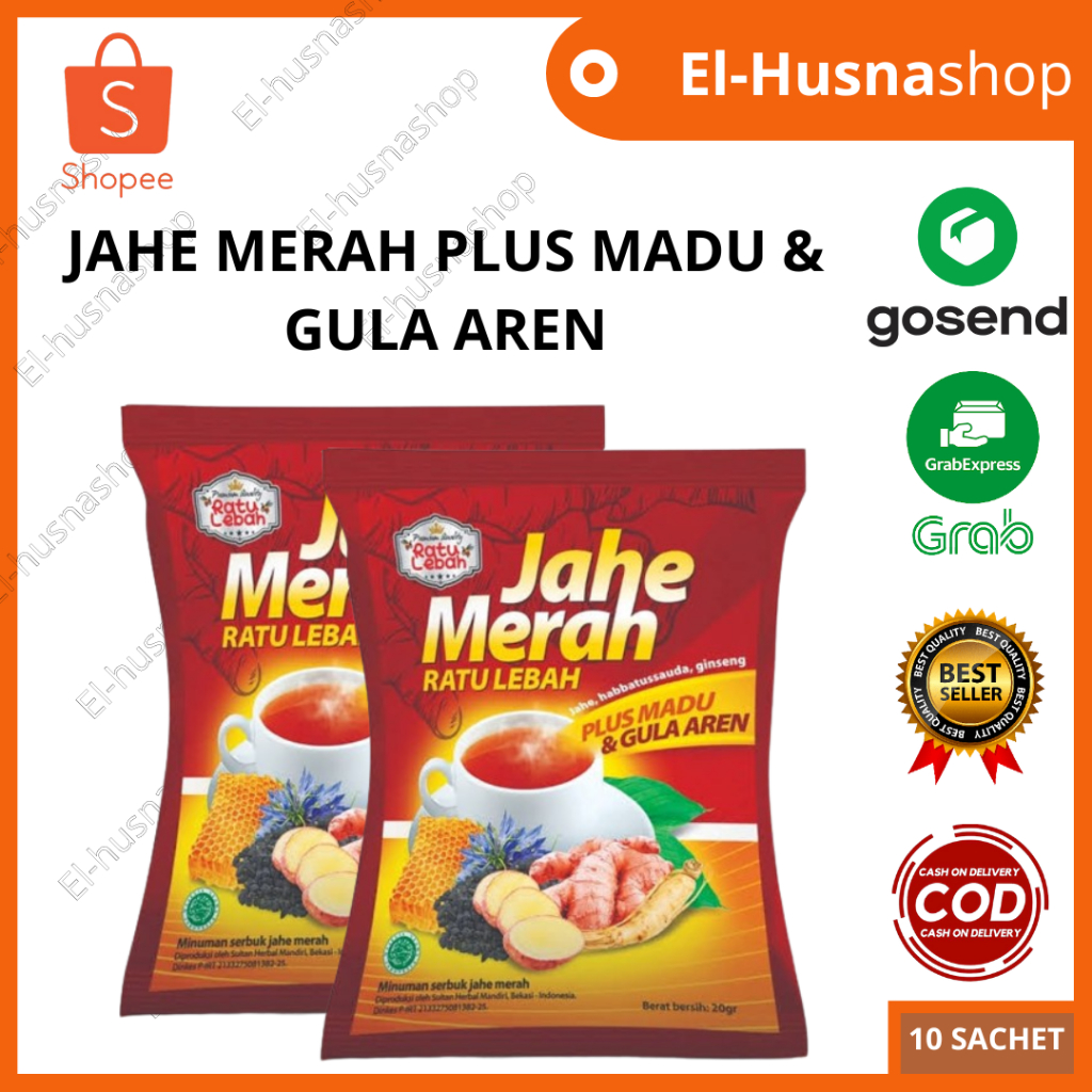 

Jahe Merah Ratu Lebah Plus Madu Dan Gula Aren Bubuk 10 Sachet Asli Original