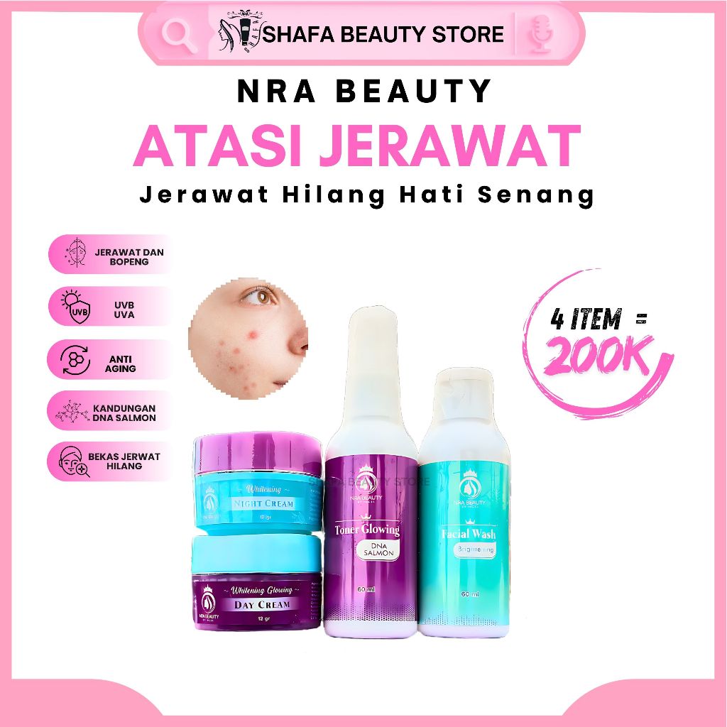 NRA Beauty By Inces - Menghilangkan Jerawat bopeng Free Pouch