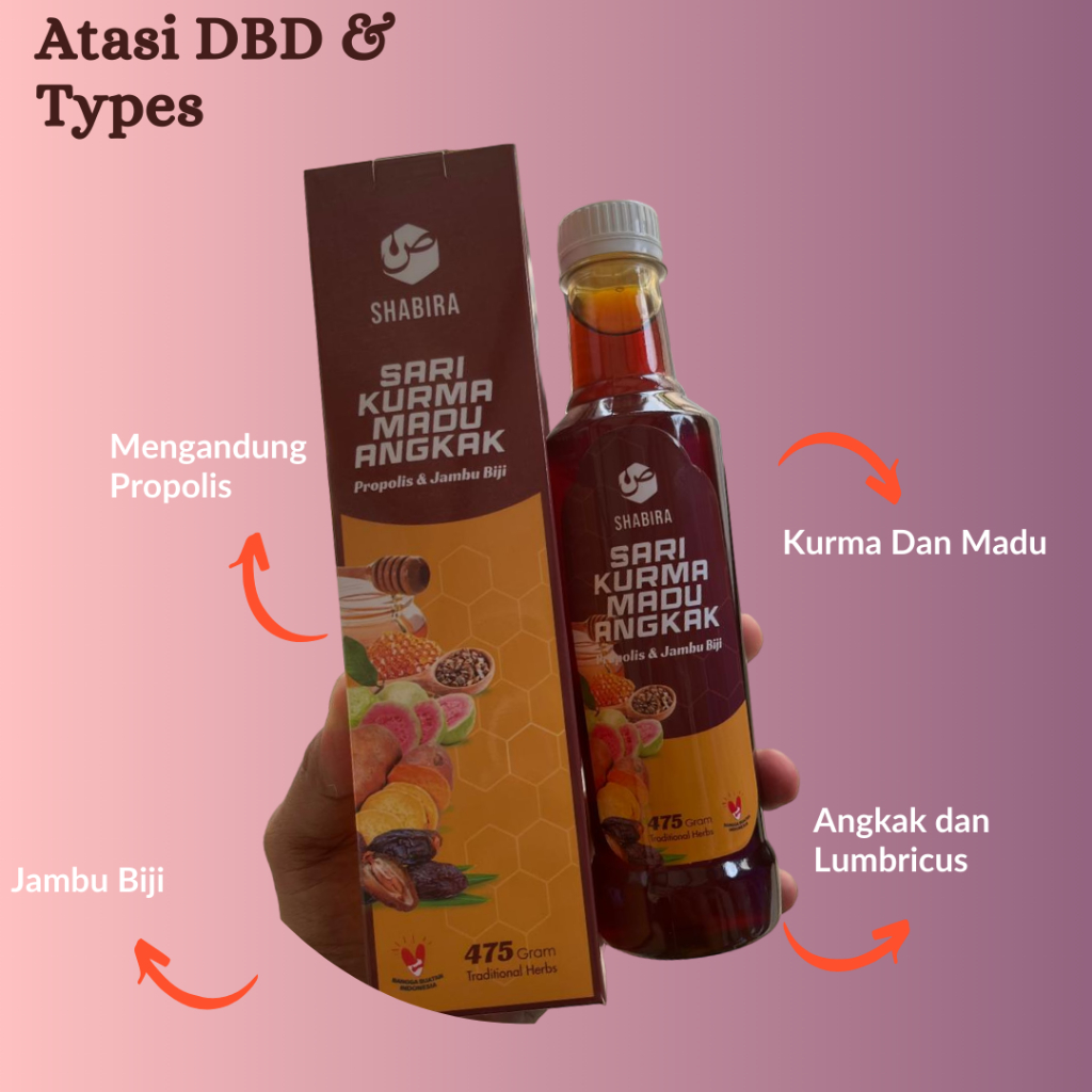 

Shabira Sari Kurma Madu Angkak Propolis Jambu Biji 475gram - Herbal DBD Trombosit dan Types