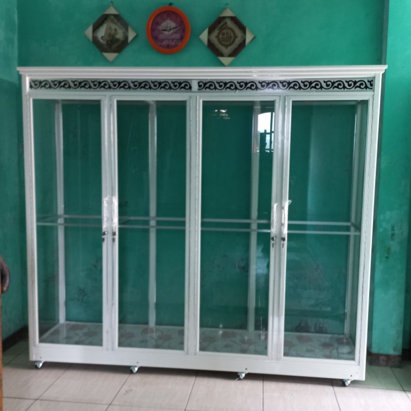 Azami aluminium - Lemari gantungan baju gamis kaca /Lemari gamis full kaca /Lemari gantungan baju al