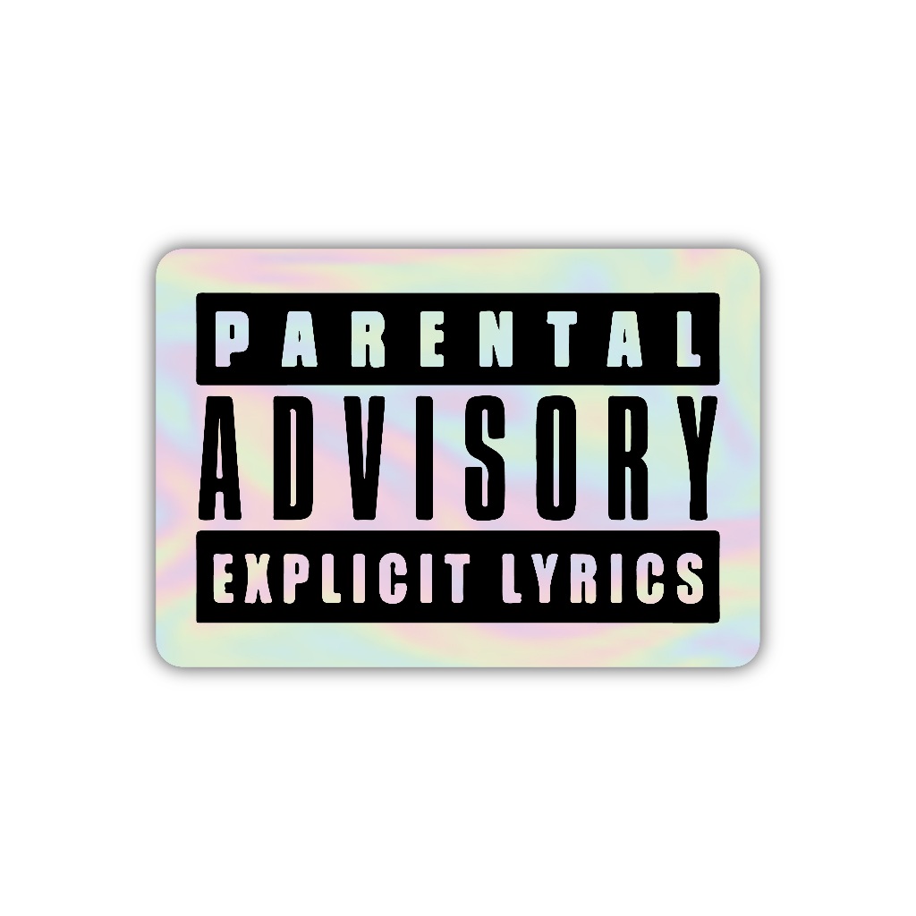 

Z187 sticker parental advisort explisit lyrics, stiker hologram satuan