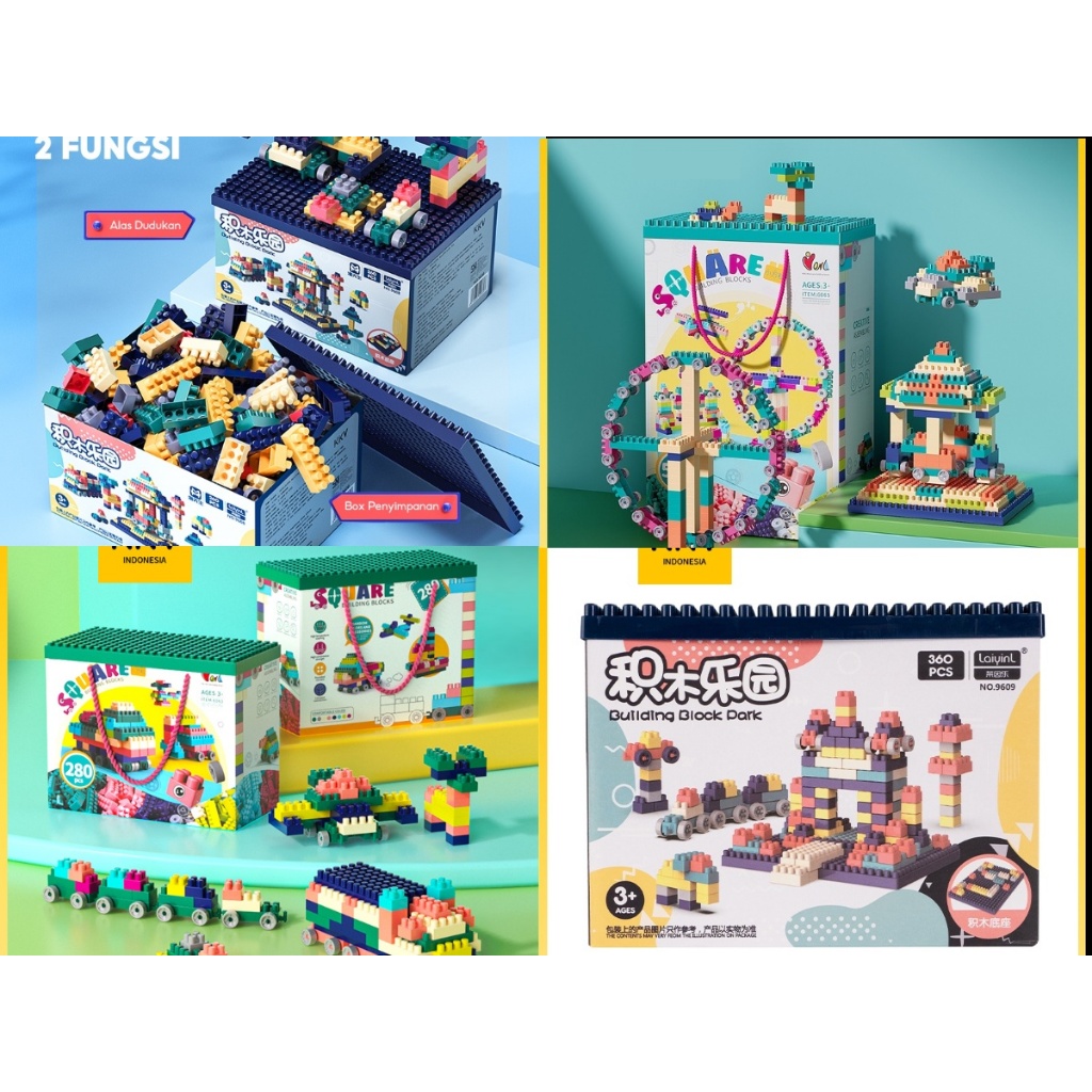 Mainan Brick Balok Susun Anak DIY 360pc Bahan ABS Kuat Tahan Lama Lego