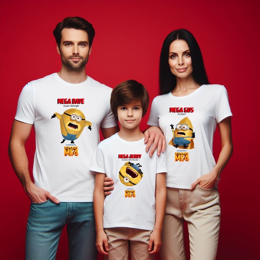 Baju kaos couple keluarga minion tshirt oblong anak dewasa unisex lengan pendek motif despicable me 