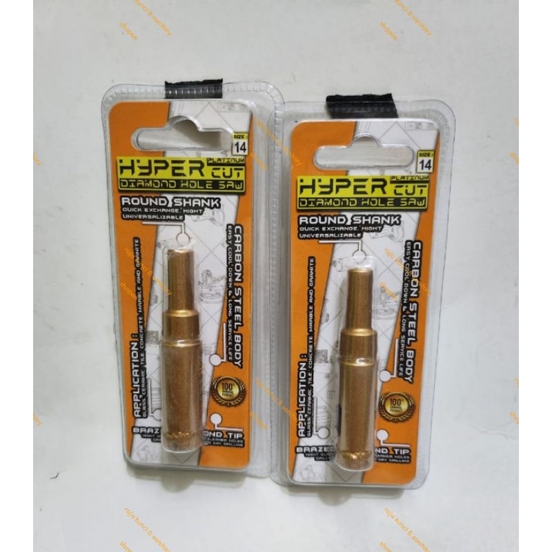 Mata Bor Kaca Granit Kuning 30mm PENDEK HYPER CUT - Alat Pelubang
