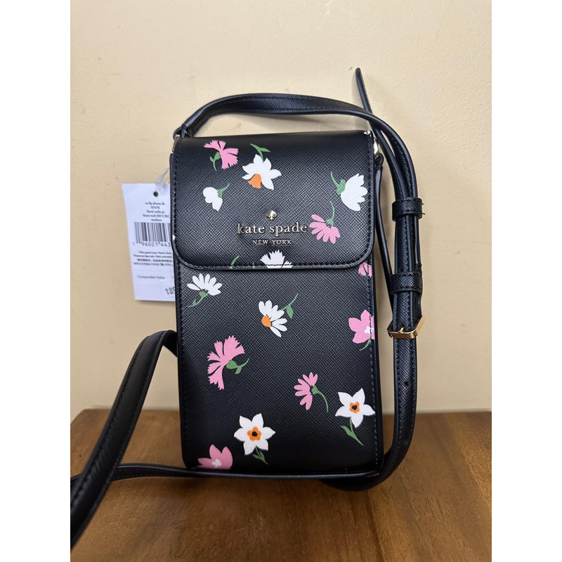 Tas HP KS Madison Floral Waltz Phone Crossbody Black Multi AUTHENTIC