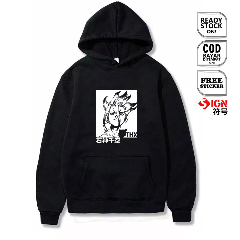 HOODIE ANIME MANGA DR STONE SENKU ISHIGAMI KASEKI KOHAKU TETSUYA BAJU JEPANG SAGARA TSUKASA HYOGA S