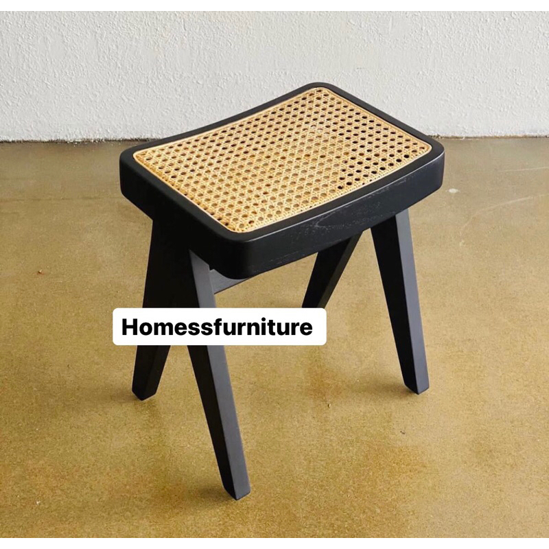 stool Bench minimalist kayu jati & rotan