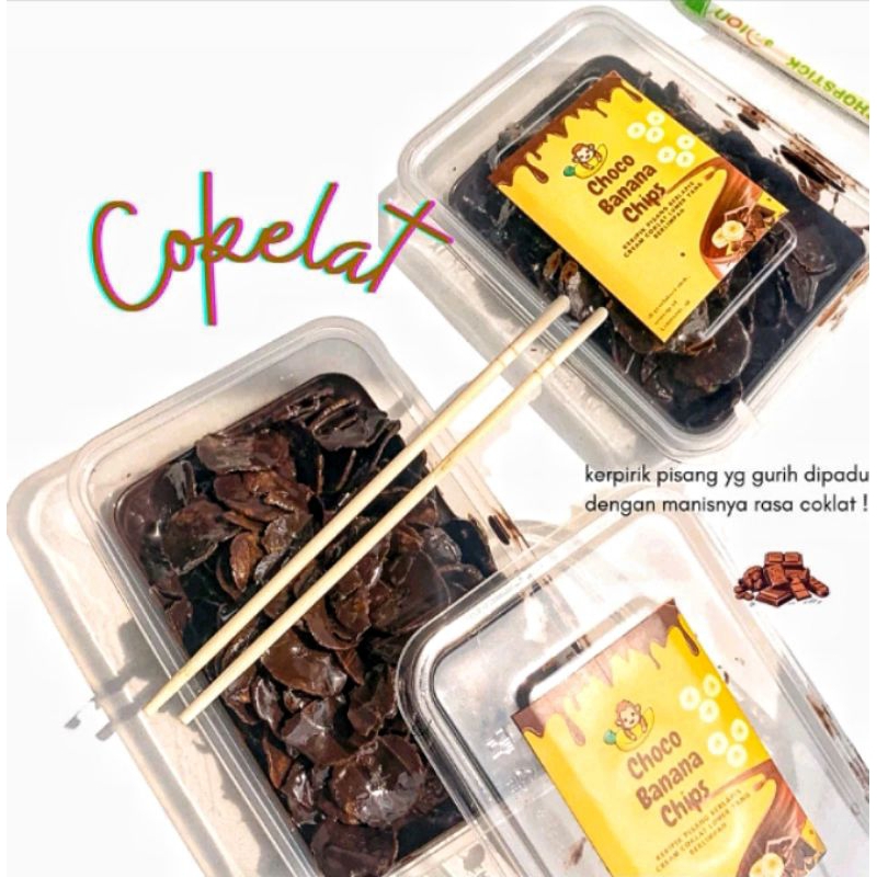 

kripik pisang coklat lumer | bananatome| choco banana chips