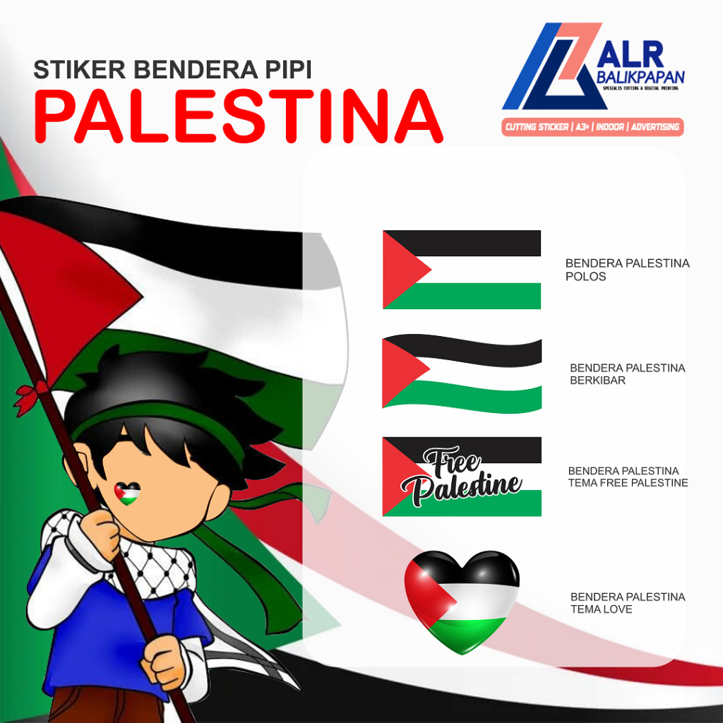 

Stiker Sticker Pipi Bendera Palestina Palestine / Tempelan Pipi
