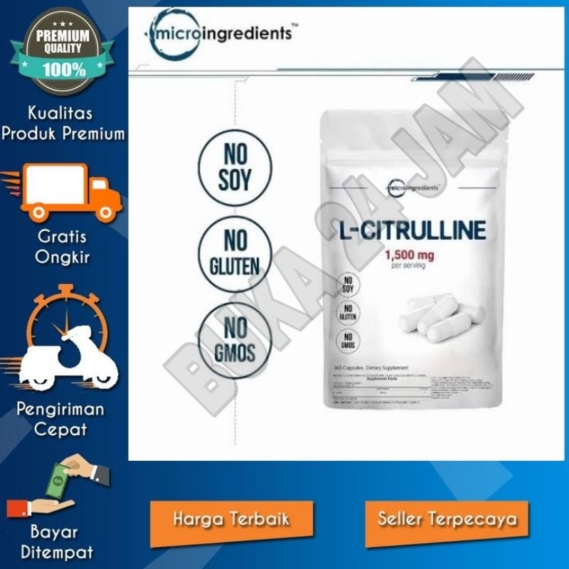 Microingredients L-Citrulline 1500 Mg 360 Kapsul Suplemen