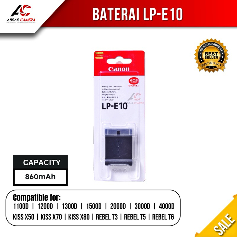 Baterai Canon LP E10 Kamera Canon 1100D 1200D 1300D 1500D 2000D 3000D 4000D Eos Kiss X50 X70 X80