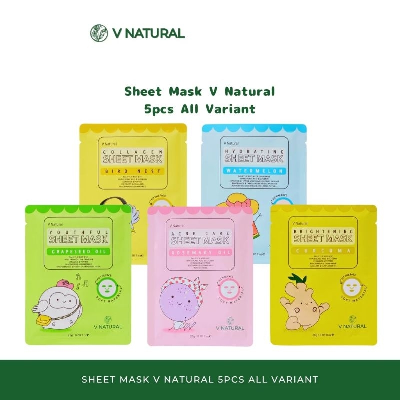 sheet mask v natural bpom halal