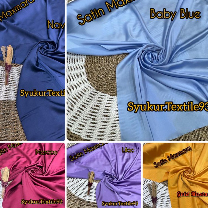 Terlaris dan Termurah Kain Satin Maxmara PURE SiLkKain Bahan Satin Bridesmaid 1 Satin Maxmara