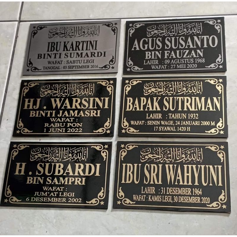 

Papan Nama Nisan