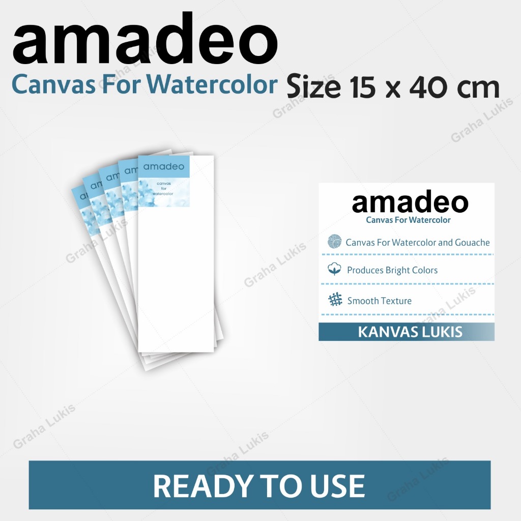 

AMADEO Canvas For Watercolor / Kanvas Untuk Cat Air - 15x40cm