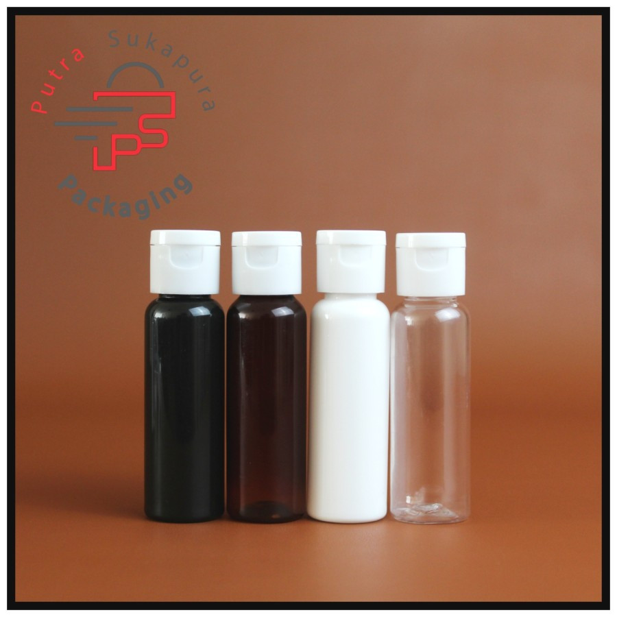 BOTOL FLIPTOP 30 ML - Botol fliptop 27/30ml / fliptop neck 18 putih /botol plastik / botol isi ulang